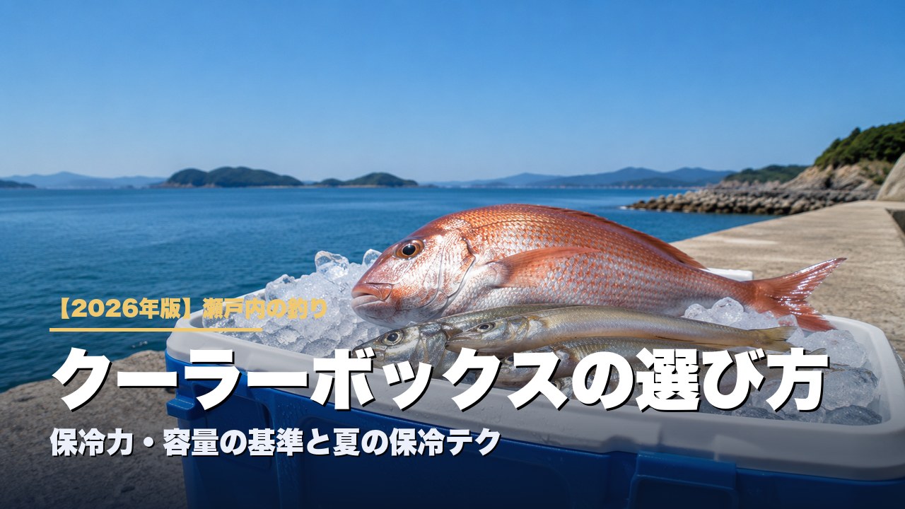 釣り用クーラーボックスの選び方（保冷力・容量の基準と夏の保冷テク）氷の上のマダイとシロギス