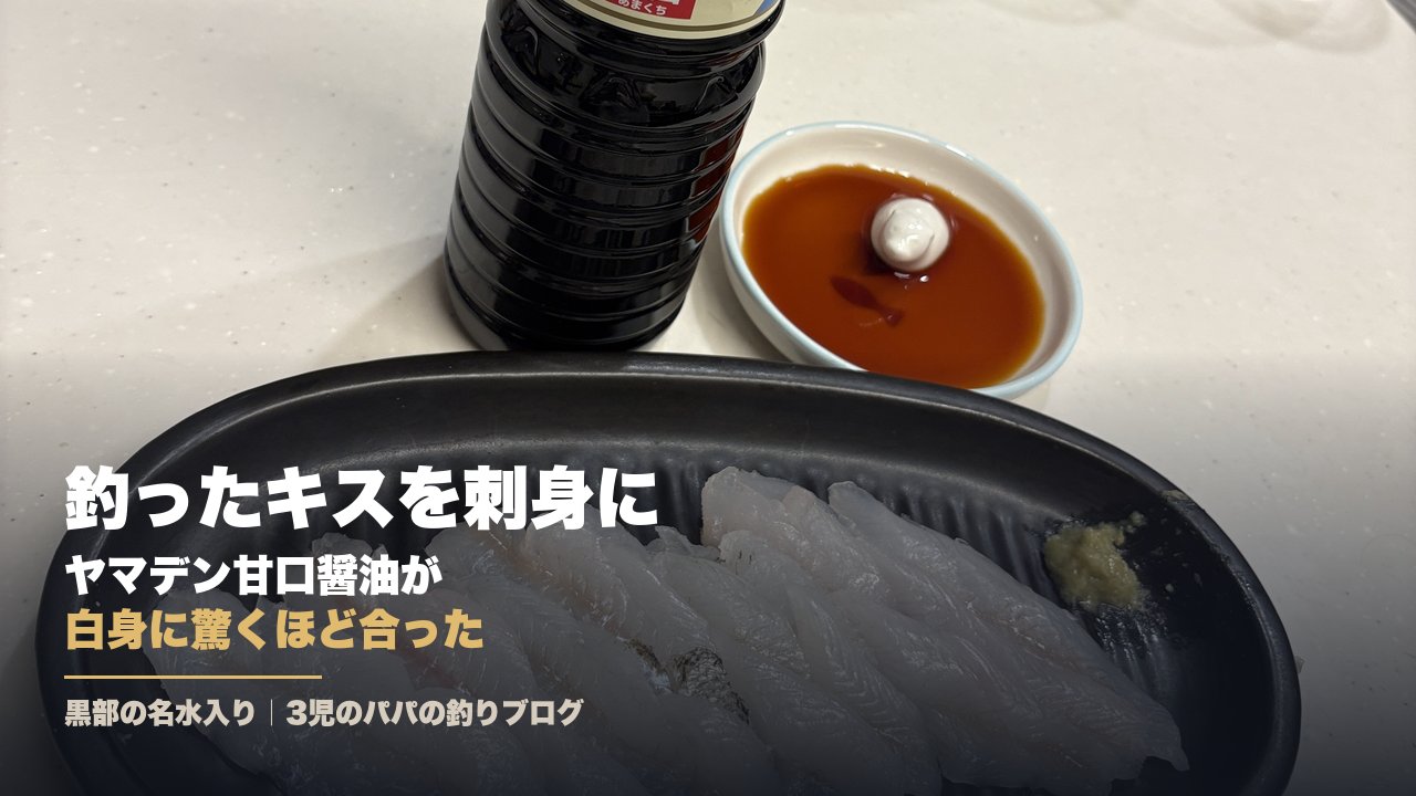 ヤマデン甘口醤油とキスの刺身